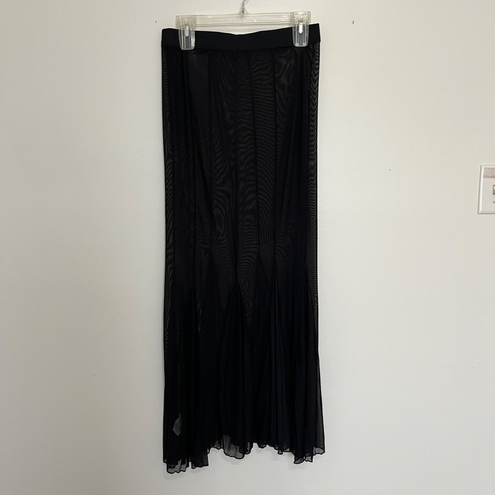 Sheer Black Maxi Slip Skirt Size S Layering Whimsigoth Witchy Grunge